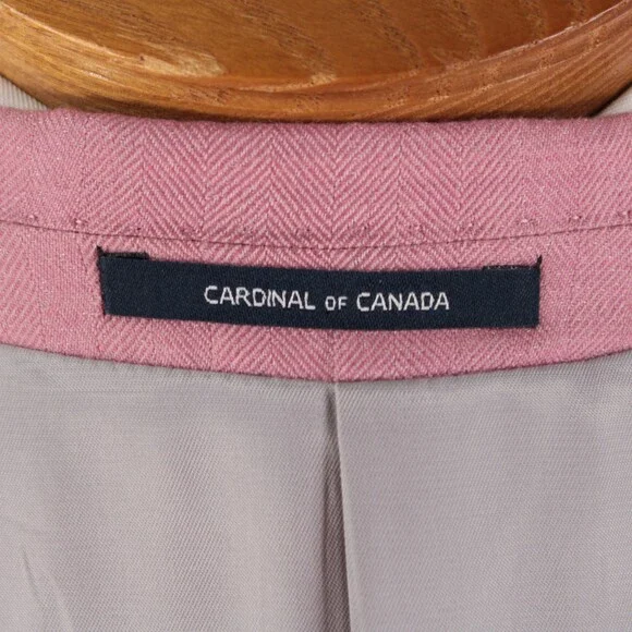 Cardinal of Canada NWT Wool / Silk Sport Coat Size 42S US In Pink Herringbone